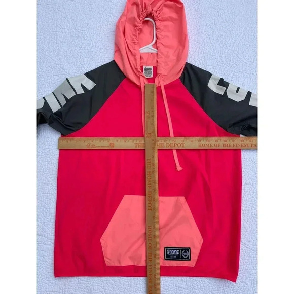 PINK Victorias Secret Womens Pullover Quarter Zip Hooded Windbreaker Jacket XS - Picture 5 of 6